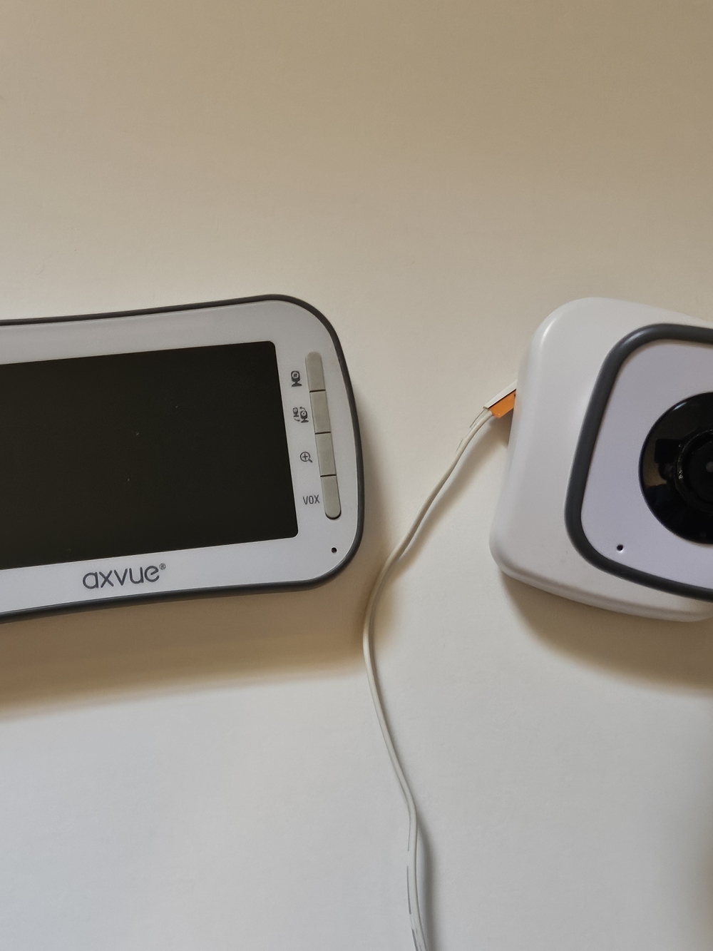 White Digital Baby Monitor with Camera and LCD Display